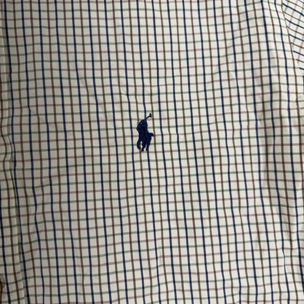 Ralph Lauren Classic Fit Mens 16 L Check Button Down Shirt Blue Green Brown